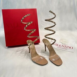 Valentino Garavani Wrap Around Rockstud Heels 100mm - Size 38